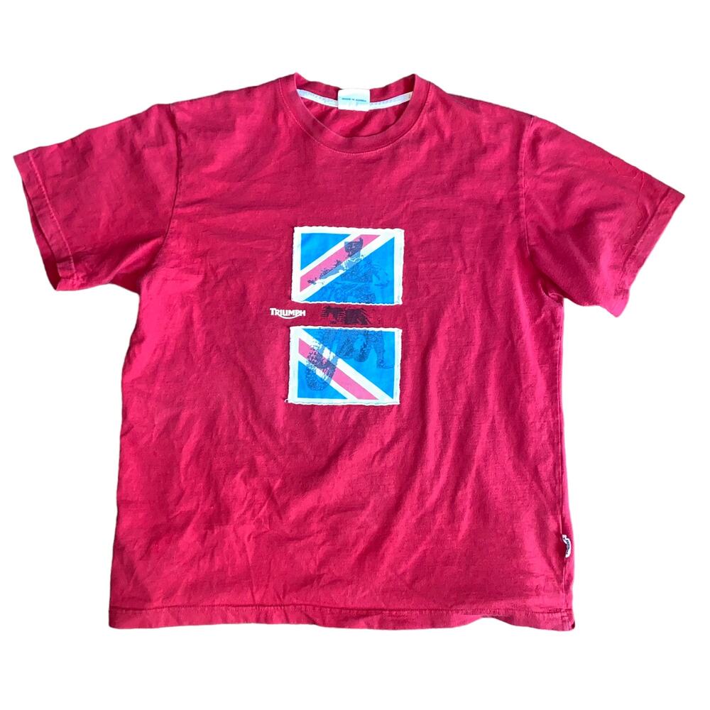 Triumph Motorcycles Biker y2k Short Sleeve graphic T-shirt size XL Red